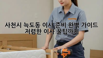 사천시 늑도동 이사 준비 완벽 가이드! 저렴한 이사 꿀팁까지! ✨